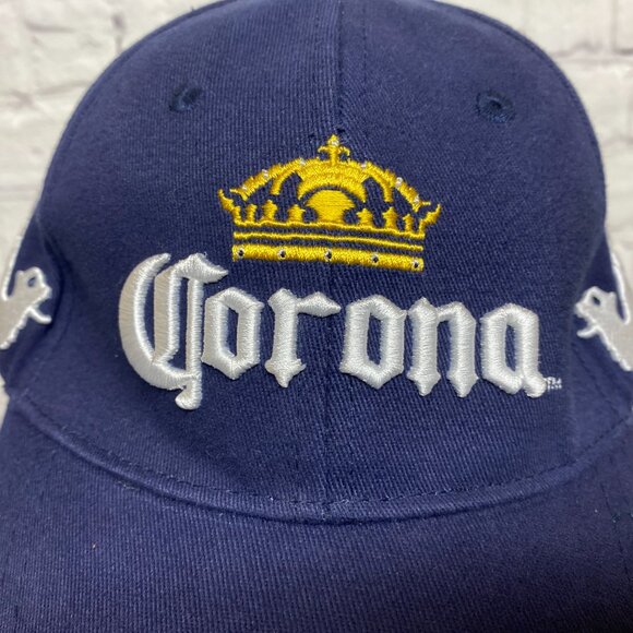 Corona Extra Beer Dad Hat Cap Strap Back Navy Blue Embroidered Sides Brew Beach - Picture 5 of 9